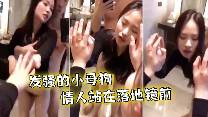 后入发骚小母狗情人站在落地镜前啪啪声真诱人.